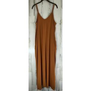 Zenana Maxi Dress Size XL Burnt Orange Rust Adjustable Spaghetti Straps Stretchy